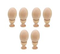 LALAFINA Unfinished Wooden Eggs Graffiti Wooden Eggs Simple Design for Painting and DIY Projects Suitable for Graffiti and Bar Decoration
