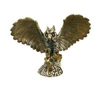 LALAFINA Vintage Brass Owl Shaped Ornament for Home and Office Desktop Decor, Elegant Artistic Design, Golden Brass Material, Tea Pet Or Decorative Sculpture