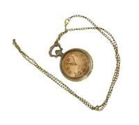 LALAFINA Vintage Clamshell Pocket Watch Pendant with Big Numbers Golden Alloy Retro Hanging Pocket Watch Featuring Classic Clamshell Design Collectors and Everyday Use