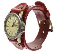 LALAFINA Vintage Genuine Leather Wristwatch for Women with Roman Numeral Face, Quartz Movement and Classic Design, Elegant Wristwatch Suitable for Daily Wear