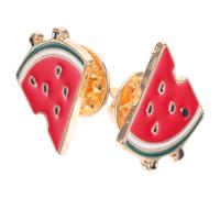 LALAFINA Watermelon Alloy Brooch 2Pcs Lightweight Fruit Lapel Pins for Women Summer Cardigan Clips Suitable for Dress and Shawl
