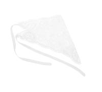 LALAFINA White Lace Floral Crochet Headband Tie Back Headwrap Hair Accessory with Neck Decoration Stylish Pastoral Vintage Look for Women