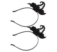 LALAFINA Witch Hat Headbands with Wear Resistance 2pcs Black Made of Felt and Gauze for Halloween Cosplay Party for Shows and Costume Events