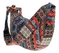 LALAFINA Women Canvas Shoulder Bag Large Hippie Hobo Crossbody Messenger Bag inside Zippered Pocket and Cell Phone Pocket for Going