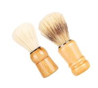 LALAFINA Wood Handle Shave Brush for Smooth Shaving for Men 2pcs with Nylon Bristles, Beard Styling and Care Tool Effective Beard Brush for Travel Use and Home Use