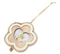 LALAFINA Wood Picture Frame for Tiny House Decor with Flower Shape, Unfinished Wooden Frame, Compact and Lightweight Wall Ornament Suitable for Doors and Walls in Creative Decoration