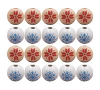 LALAFINA Wooden Beads and Easy to Use Christmas with Snowflake Pattern 60pcs Smooth Surface for DIY Crafts and Wedding Ornaments for Handmade Jewelry and Holiday Decorations