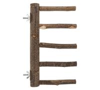 LALAFINA Wooden Parrot Perch Stand for Pet Bird Exercise inside The Cage and Playing Time with Sturdy Climbing Ladder and Nail Grinding Feature, Bird Perches Stand for Cage