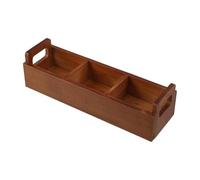 LALAFINA Wooden Tea Bag Organizer with Handle Large Capacity Storage Chest Featuring Divided Compartments for Easy Sorting and Storing Tea Bags and Sugar Packets Suitable for Home