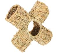 LALAFINA Woven Hamster Tunnel for Small Animals with Multi-functional Design and Cute Beige Style, Suitable for Rats and Ferrets a Natural Hideaway and Bedding Accessory
