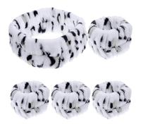 LALAFINA Wrist Bands Water Absorbing Chic and Fashionable and Keep Hair from Face Leopard Print Flannel for Face Washing Headband Set for Female Friends and Girlfriends