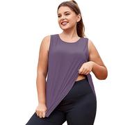 LALAGEN 2023 Plus Size Workout Tank Tops for Women Loose Fit Racerback Sleeveless Flowy Yoga Athletic Running Shirts L-5X, Purple, XXL
