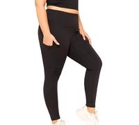 LALAGEN Plus Size Leggings for Women with Pockets-High Waisted 7/8 Leggings Tummy Control Workout Gym Yoga Pants, Black, 5X-Large Plus