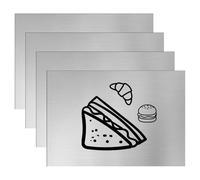 LALAGO 4 Pieces Laser Engraving Panels 30 x 20 cm, 1.3 mm, Double Colour Plactic Engraving Plate Engraved Plate Sheets of ABS Plastic Black on Brushed Silver, Acrylic Sheets Custom Panel