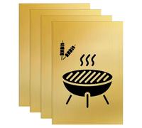 LALAGO 4 Pieces Laser Engraving Panels 30 x 20 cm, 1.3 mm, Double Colour Plactic Engraving Plate Engraved Plate Sheets of ABS Plastic Black on Brushed Gold, Acrylic Sheets Panel for Customised