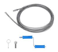 LALAGO Drain Unblocker, ø10 mm x 5 m Spiral Toilet Unblocker with Manual Adapters, Multifunctional Drain Cleaning Shaft, Unblocker Probe