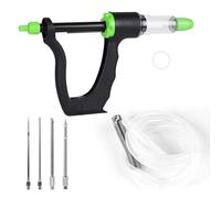 lalago Meat Syringe Semi-Automatic with 4 Marinade Injection Needles, Marinating Syringe Head with 3 Injection Quantities & 1.5 m Long Hose, BBQ Roast Syringe for Meat, Beef, Chicken (Set B)
