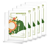 LALAGO Pack of 6 A4 Table Stands, Acrylic Menu Holders, Postcard Stands, Menu Stand, A4 Advertising Stand for Restaurant, Cafe, Shop, Hotel