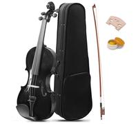LALAHO 4/4 Violin for Beginners Students, Full Size Violin, Acoustic Fiddle Set with Portable Case, Premium Bow, Premium Rosin (Black)