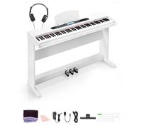 LALAHO 88 Key Digital Piano Upright Electric Keyboard Piano (White)