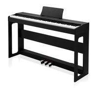 LALAHO 88 Key Weighted Action Keyboard Piano Digital Piano with Bluetooth & MIDI, Dual Keyboard Mode, Split/Touch/Transpose, Electric Keyboard with Headphone, Sticker, Dust Cover, Music Clip(Black)
