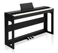 LALAHO Digital Piano 88-Key Weighted Action Electric Piano with 3-Pedal Unit, Double Bluetooth, Split/Touch/Transpose Control Functions(Black)