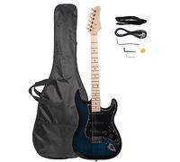 LALAHO Full-Size Electric Guitar, 39 Inch Electric Guitars with SSS Pickups, Shoulder Strap, Gig Bag, Cable for Beginner, Kids & Adults (Dark Blue)