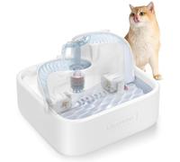 LALAHOME Cat Water Fountain Automatic Water Bowel Ergonomic Design for Multi Pets Dog Water Dispenser for Drinking OxygenZ RealFountain with Isolating Dual Pumps Filter BPA-Free Easy Clean -2L/67oz