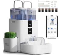 LALAHOME DailyFresh Cat Water Fountain Set 338 fl oz/10L Pet Fountain for Cats Dogs Indoor, Automatic RealFountain Large Capacity OxygenZ Water Dispenser for Drinking More with Replacement Filters