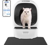 LALAHOME Self Cleaning Cat Litter Box Auto Refill, Automatic Cat Litter Box Multiple Cats, Odor Removal/App Control/Integrated Safety/Anti-Pinch Rake Scoop, Large Smart Kitty Litter Box with Bag & Mat
