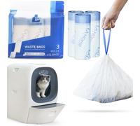 LALAHOME Self-Cleaning Litter Box Liner Bags Compatible with RealScooper, 3 Rolls Drawstring Replaced Trash Bags Waste Bags for Automatic Cat Litter Box