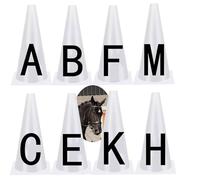 LalaKoo Dressage Cones - 8 Pack Dressage Letters Plastic Dressage Letters for Arena Dressage Markers Equipment for Equestrian Athletes and Events Includes A, C, K, F, E, B, H, M Letter
