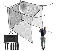 LalaKoo Golf Batting Cage Netting with Extra Striking Net 10 X 10 X 10ft Golf Cage Netting Practice Netting for Indoor Outdoor Backyard Practicing (Frame NOT Included)