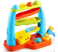 lalalark Kids Pound Ball Learning Station with Hammer and Four-Level Track, Montessori Educational Toy, Easy-Grip Design, Birthday Baby Boy Girl Gift