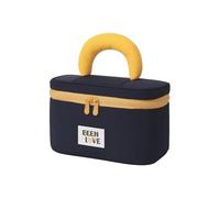Lalamisi Travel Makeup Bag Cute Cosmetic Bag for Women Large Capacity Makeup Case Organizer Bag Toiletry Bag Portable Waterproof Make Up Bags with Handle and Divider, Navy, Fashion Cosmetic Bag