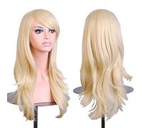Lalantopparties Hair Wig Party Perfect Team Spirit Glam 25 Curl Synthetic Accessory Long Wig For Angel Theme Birthday, Halloween, Anniversary, Wedding, Bridal Shower Decoration Reusable (Gold)