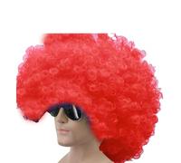 Lalantopparties Red Fancy Hair Wig Curly Clown Funky Disco Malinga Wig For Men And Women For Celebration, DJ Party, IPL Matches, Fancy Dress and Birthday Party, Pack of 1