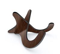 LALAOKS 1Pair Wooden Ukulele Stand Violin Mandolin Folding Portable Stand Black walnut