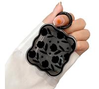 LALAPOPO Compatible with AirPods Pro 2nd Generation Case Black Flower, Cute Case with Keychain for Women Girls Clear Soft Silicone Kawaii Cartoon Protective Cover for AirPods Pro 2(2022)