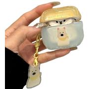 LALAPOPO Cute Cartoon Case for AirPods 3rd Generation, Kawaii Soft Silicone West Highland Terrier with Yellow Scarf Cover with Keychain Cool Funny Boys Girls Women for AirPods 3 Gen