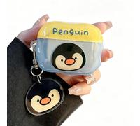 LALAPOPO Cute Cartoon Penguin Case for AirPods 4 with Keychain, Clear Protective Cover Compatible with Airpods 4th Generation for Girls Women Boys
