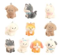 LALASTYLE 10PCS Mini Resin Animals, Tiny Toy Resin Dogs, Plucked Dog, Colorful Tiny Animals for DIY Miniature Garden, Dollhouse, Mini Landscape Home Decoration