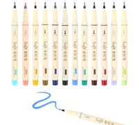 LALASTYLE 12 Color Soft-Tipped Colored Pens Set,Gentle Pastel Brush Tip Markers for Colouring, Journaling, Calligraphy & Note-Taking, Art & Stationery Supplies