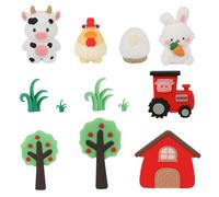 LALASTYLE 12PCS Farm Animal Cake Decoration, Farmhouse Birthday Decorations, Cow Pig Chicken Rabbit Cake Topper Farm Animal Figure for Party Supplies