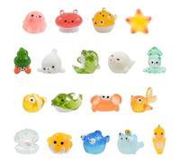 LALASTYLE 18 PCS Mini Sea Resin Animals, Tiny Ocean Animals, Mini Figures Resin Animals, A Variety of Sea Creatures for DIY Fish Tank, Miniature Landscape Decoration