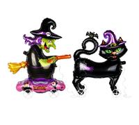LALASTYLE 2 PCS 3D Halloween Walking Balloons with Wheels Spooky Animated Party Decor, Haunted House Props, Trick or Treat Decoration