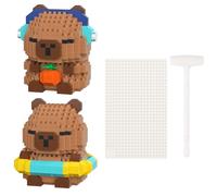 LALASTYLE 2 Piece Capybara Building Blocks Set with Tool, Cute Capybara Party Gift, Creative DIY Educational Toy for Classroom Prizes, Party Favors (Type3)