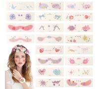 LALASTYLE 20PCS Makeup Face Temporary Tattoos,Glitter Face Art Tattoo Stickers for Parties,Makeup Party Stage Temporary Tattoo Stickers, Costume Party Musical Festivals