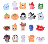 LALASTYLE 20Pcs Mini Resin Monster Halloween Luminous Tiny Small Monster Figurines Spooky Miniature Decor for Micro Landscape Fairy Gardens, Dollhouses, Aquariums, and Halloween Party Decorations