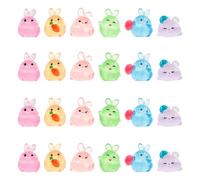 LALASTYLE 24pcs Luminous Resin Animals, Tiny Toy Resin Rabbit, Miniature Figurines Glow in The Dark, Cute Ornament for Garden Landscape Dollhouse Home Party Decoration